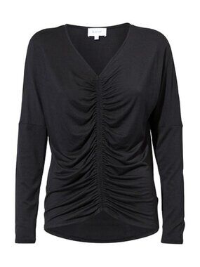 KORYE Women's Modal Span Jersey Ruched Top Size M in Black